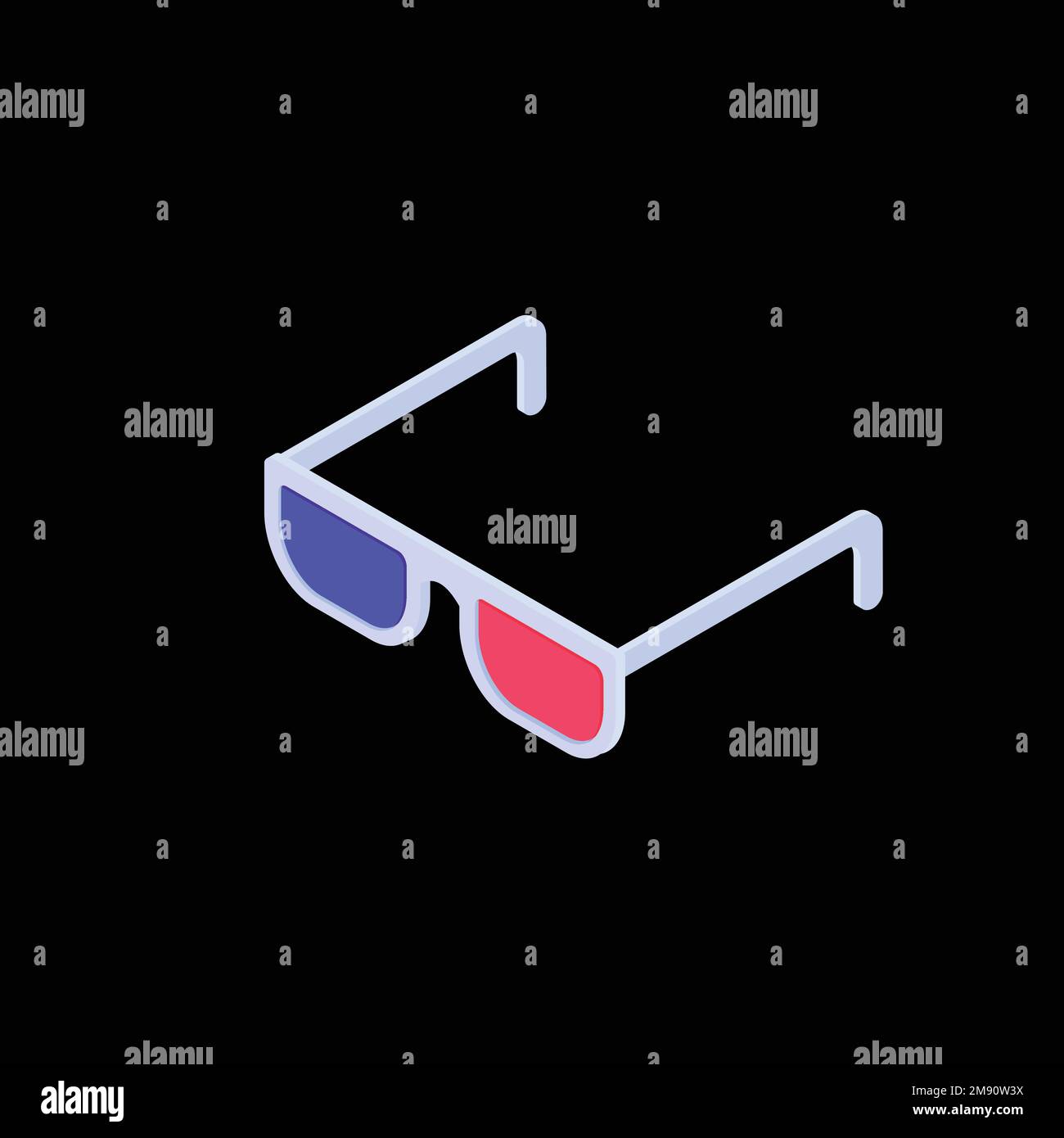 Occhiali per la visualizzazione di video 3D. Oggetto stereoscopico con  lente blu e rossa Immagine e Vettoriale - Alamy
