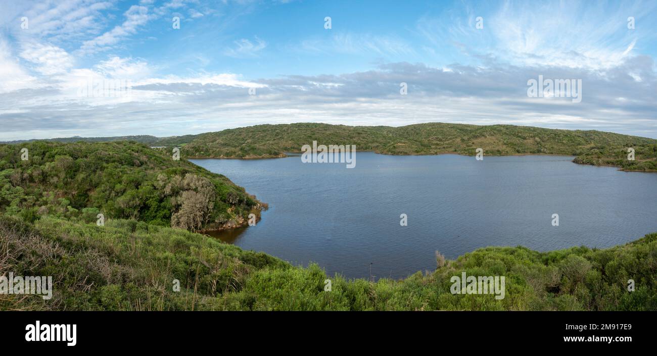 Es Grau, Minorca, le lagune del Parco Naturale di Albufera des Grau, Minorca, Isole Baleari, Spagna. Foto Stock