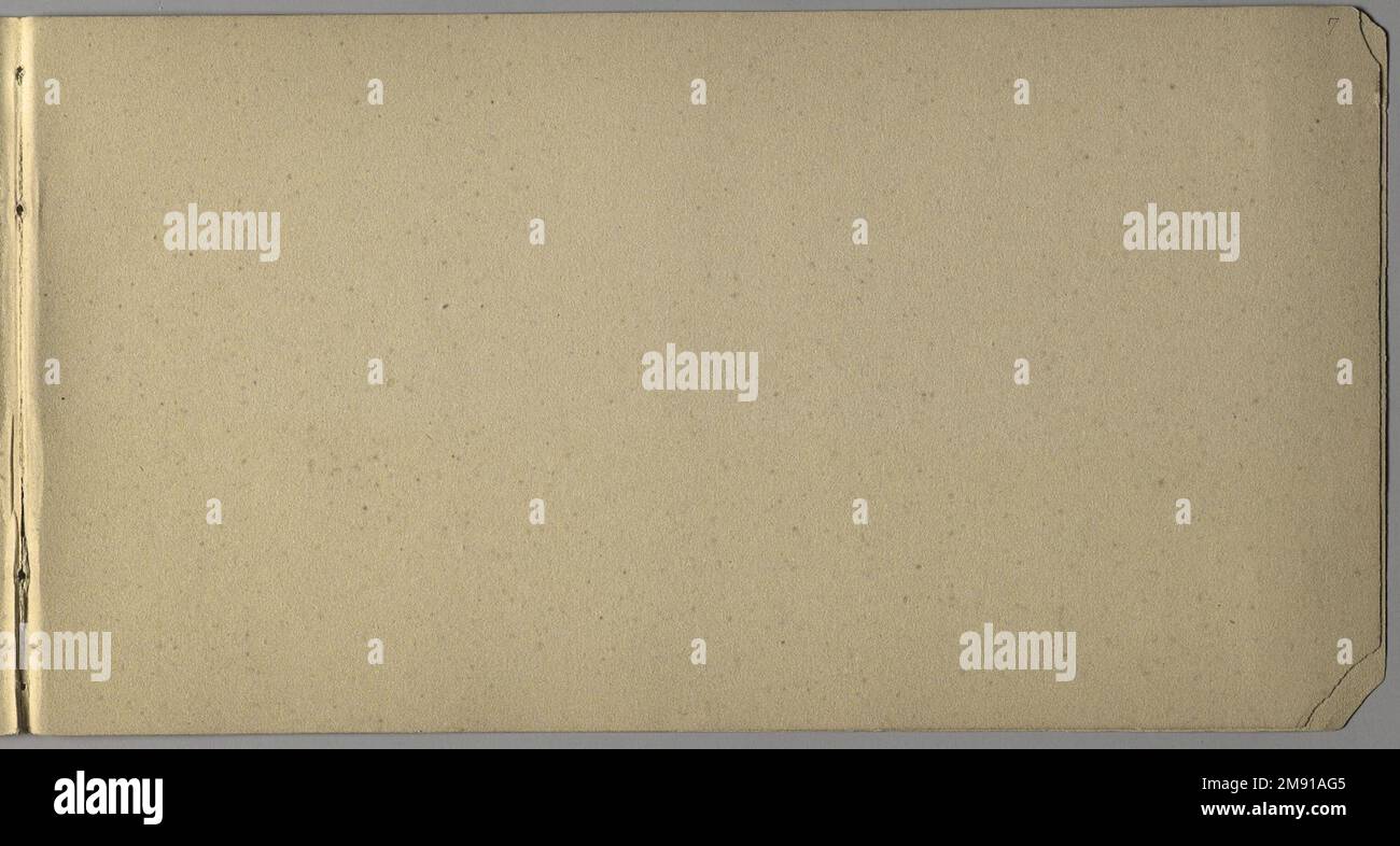 Sketchbook italiano Sanford Robinson Gifford (americano, 1823-1880). Sketchbook italiano, 1867-1868. Grafite su carta marrone, peso medio, leggermente ruvida, 5 x 9 x 7/16 pollici (12,7 x 22,9 x 1,1 cm). Questo libro di schizzo è stato utilizzato come diario di viaggio per il pittore di paesaggio della Hudson River School Sanford Robinson Gifford durante i suoi viaggi in Francia, Svizzera e Italia. In questo spread di due pagine raffigurante la chiesa di Santa Caterina del Sasso, arroccata precariamente sul bordo di una rupe che domina il Lago maggiore in Italia, le linee precise e sicure di Gifford esemplificano le sue capacità di disegnatore. Un pr Foto Stock