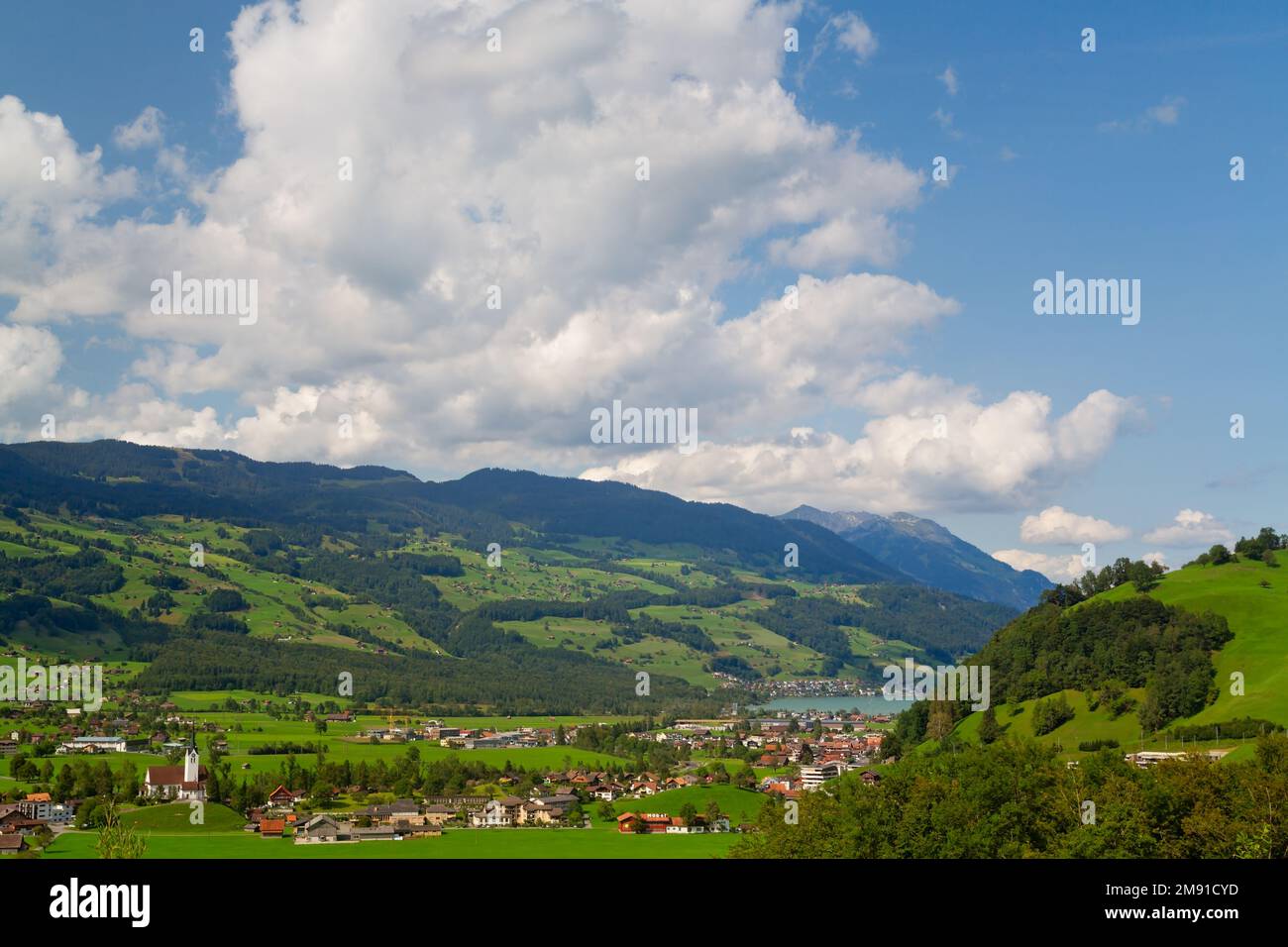 Lago di Sarnersee, Alpi svizzere, Svizzera Foto Stock