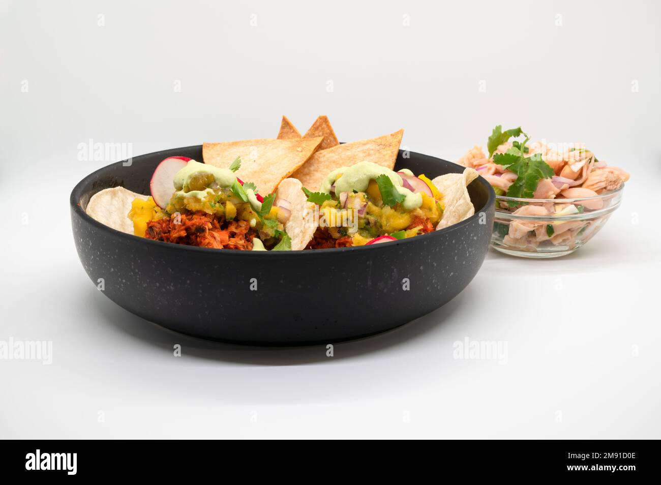 Tacos vegani sani e ceviche a base di piante Foto Stock