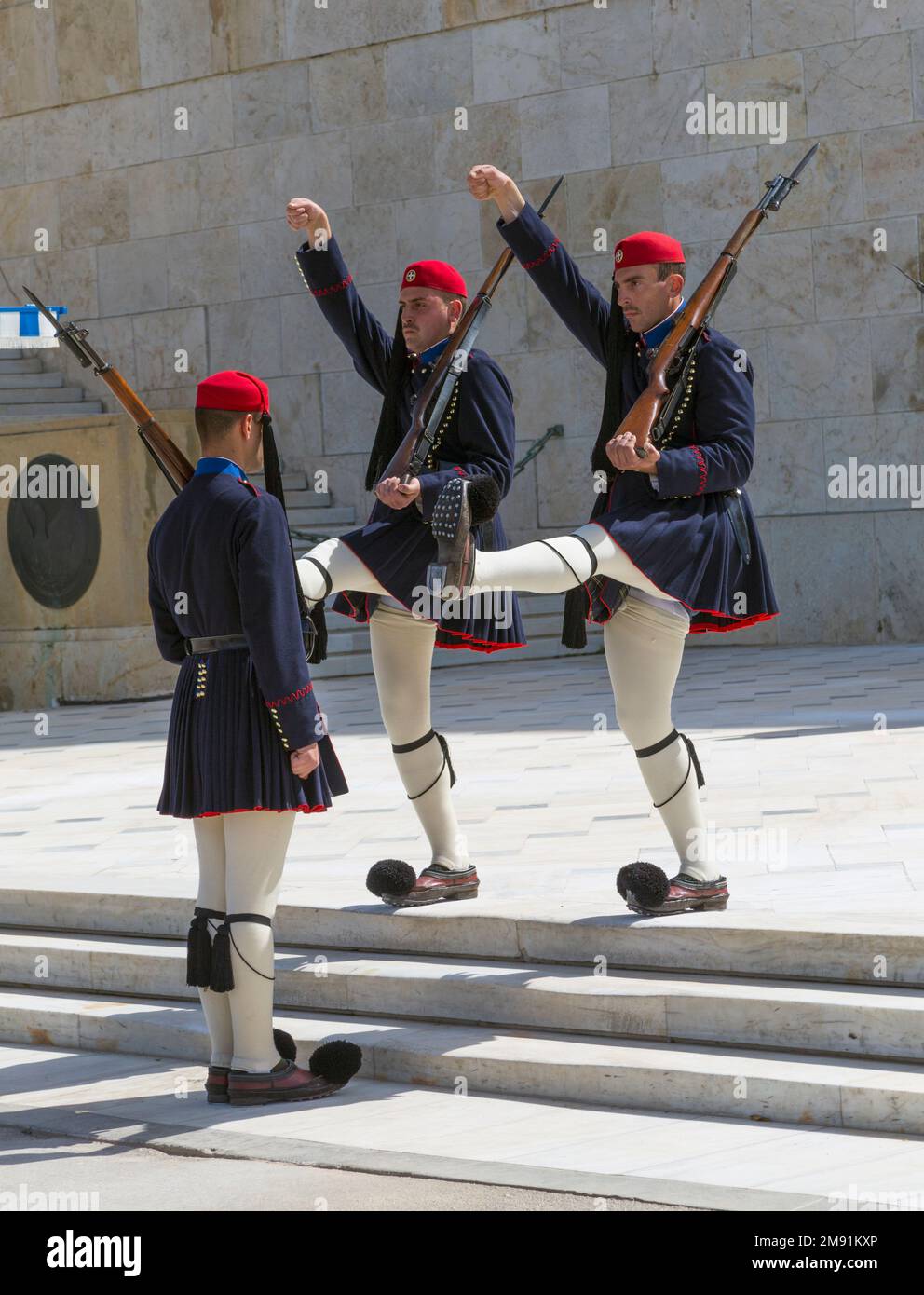 Guardie greche, Atene, Grecia Foto Stock