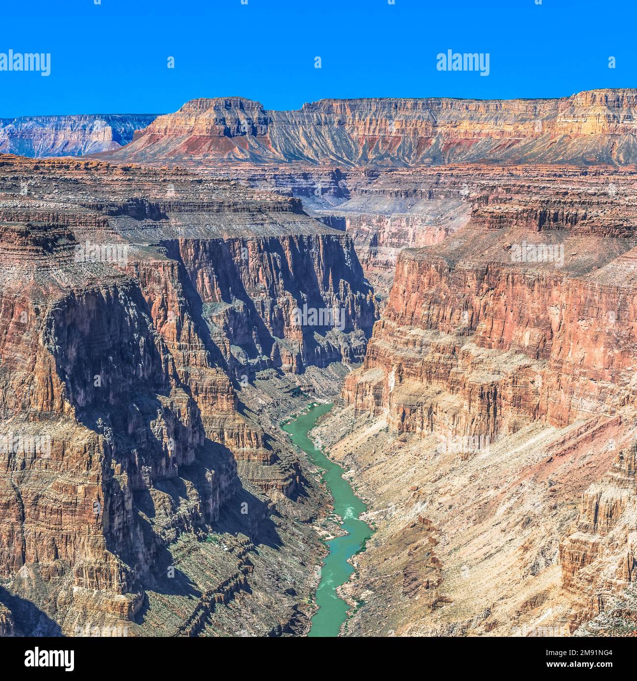 Il fiume Colorado in coda di pesce rapids area del parco nazionale del Grand Canyon, Arizona Foto Stock