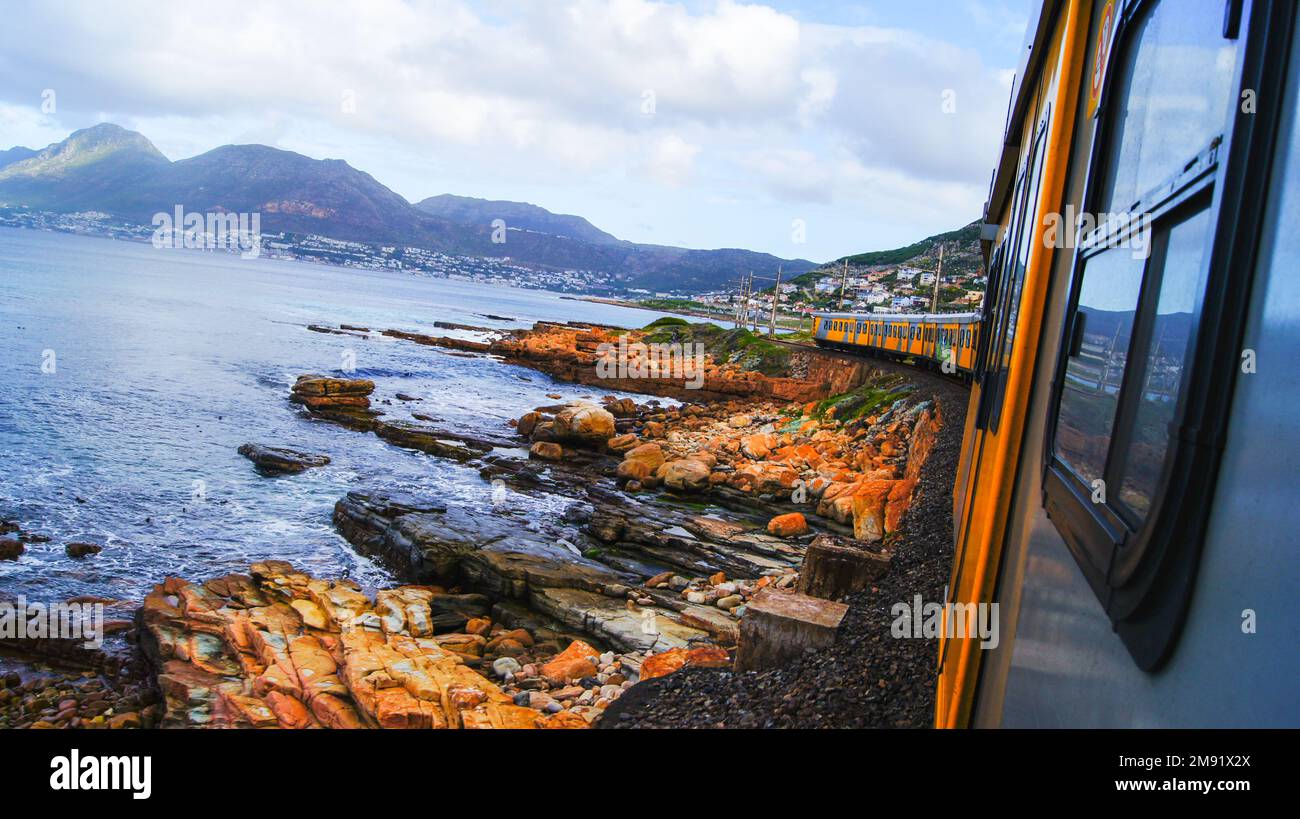 Trainride da Simonstown a Città del Capo, Sud Africa Foto Stock