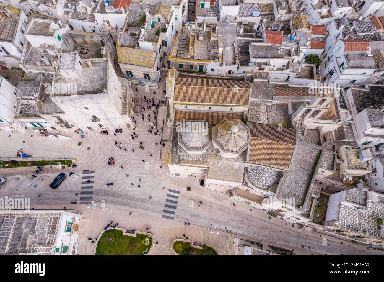 Veduta aerea della città di Cisternino in Valle d'itria, puglia Foto Stock