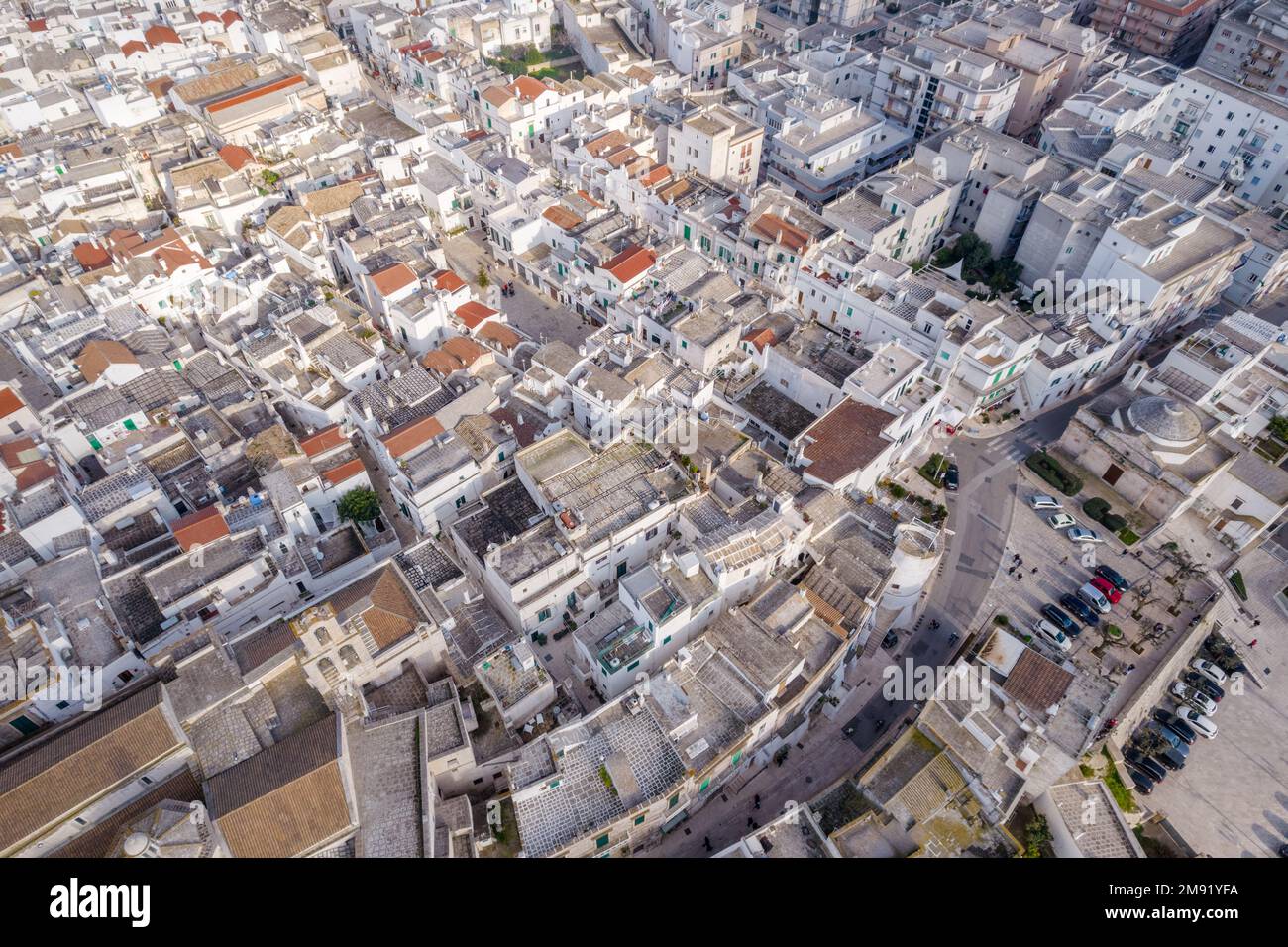 Veduta aerea della città di Cisternino in Valle d'itria, puglia Foto Stock