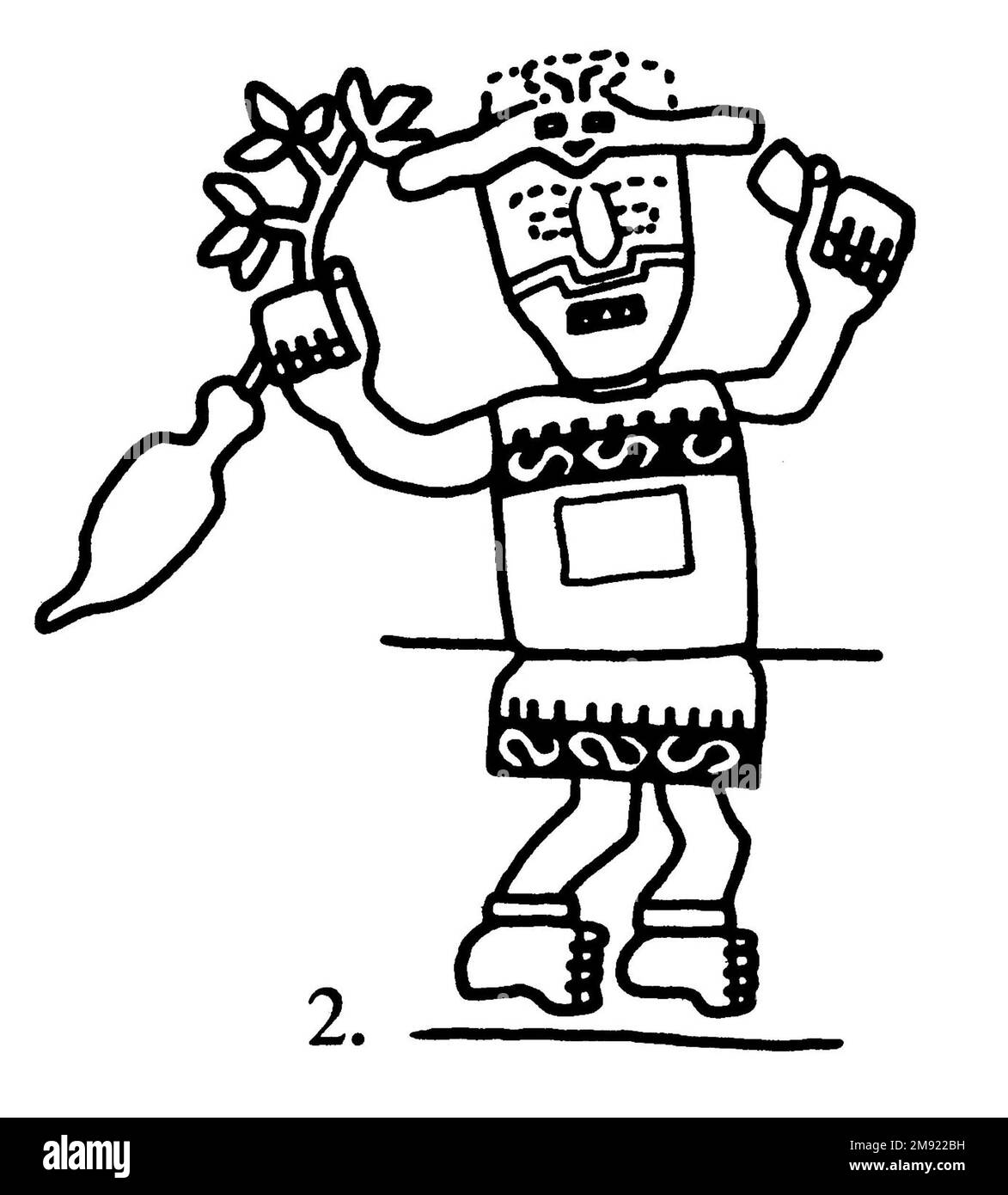 Manto ('il tessuto Paracas') Nasca. Mantella ('The Paracas Textile'), 100-300 C.E. Cotone, fibra camelide, 24 5/8 x 58 11/16 poll. (62,5 x 149 cm). Questo mantello, o mantello, straordinariamente complesso, è uno dei tessuti andini più rinomati al mondo. Era molto probabilmente usato come oggetto cerimoniale. Le novanta figure che decorano il confine, create dalla lavorazione ad aghi, sono state interpretate come un microcosmo di vita sulla costa meridionale del Perù duemila anni fa, con particolare attenzione all’agricoltura. Molte delle immagini illustrano la flora e la fauna autoctone e le piante coltivate. Figure in costume Foto Stock