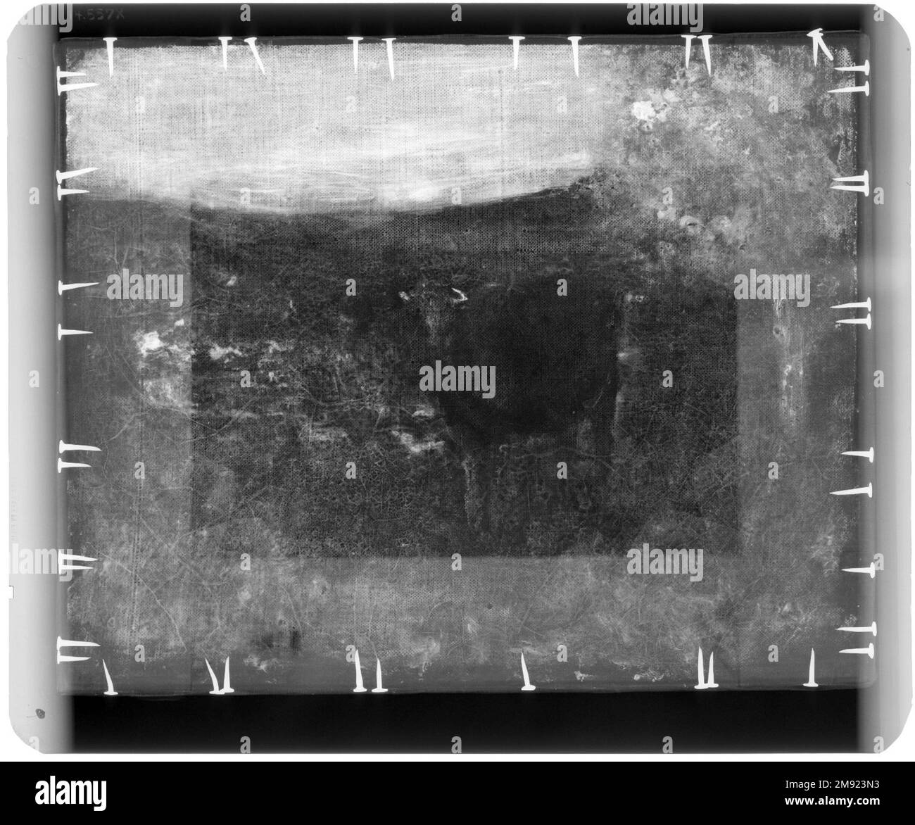 Lo spreco di acque è il loro campo Albert Pinkham Ryder (americano, 1847-1917). Lo spreco di acque è il loro campo, all'inizio del 1880s. Olio sul pannello, 11 5/16 x 12 in. (28,8 x 30,5 cm). Albert Pinkham Ryder ha basato questo Seascape su una poesia dell'inglese Robert Southey che ha raccontato il viaggio oceanico di un re medievale verso il nuovo mondo: “Giorno dopo giorno, giorno dopo giorno lo stesso,— / Uno spreco stanco di acque!” Ryder è stato considerato come un visionario e pittore sperimentale tra gli artisti. Spesso si è rivolto al tema del destino umano, come si è svolto nella letteratura o nella Bibbia. Influenzato dall'arte europea moderna, lui Foto Stock
