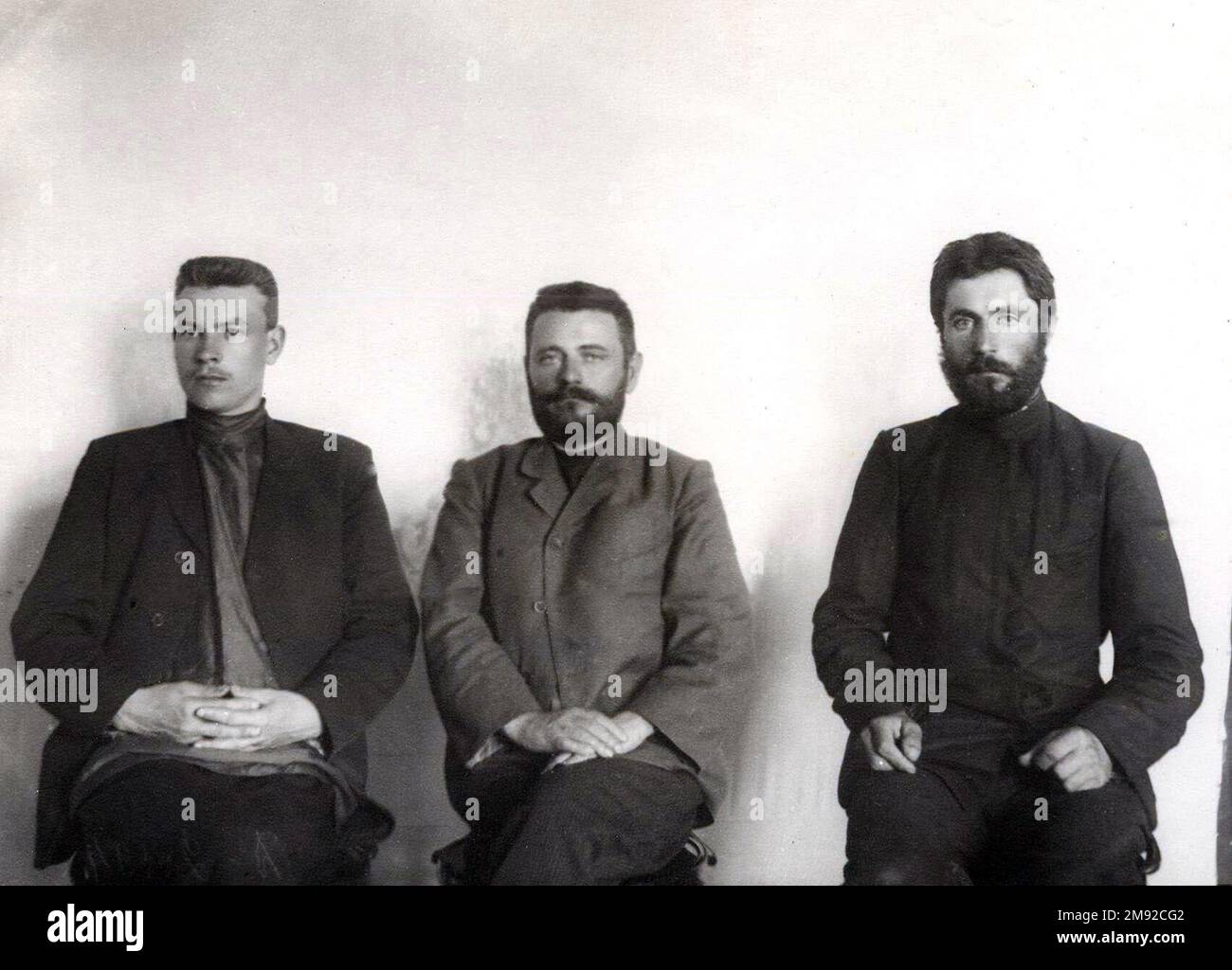 Deputati della prima Duma di Stato dell'Impero Russo: A.I. Smirnov B.I. ChernikovI. E. Solomka ca. 1906 Foto Stock