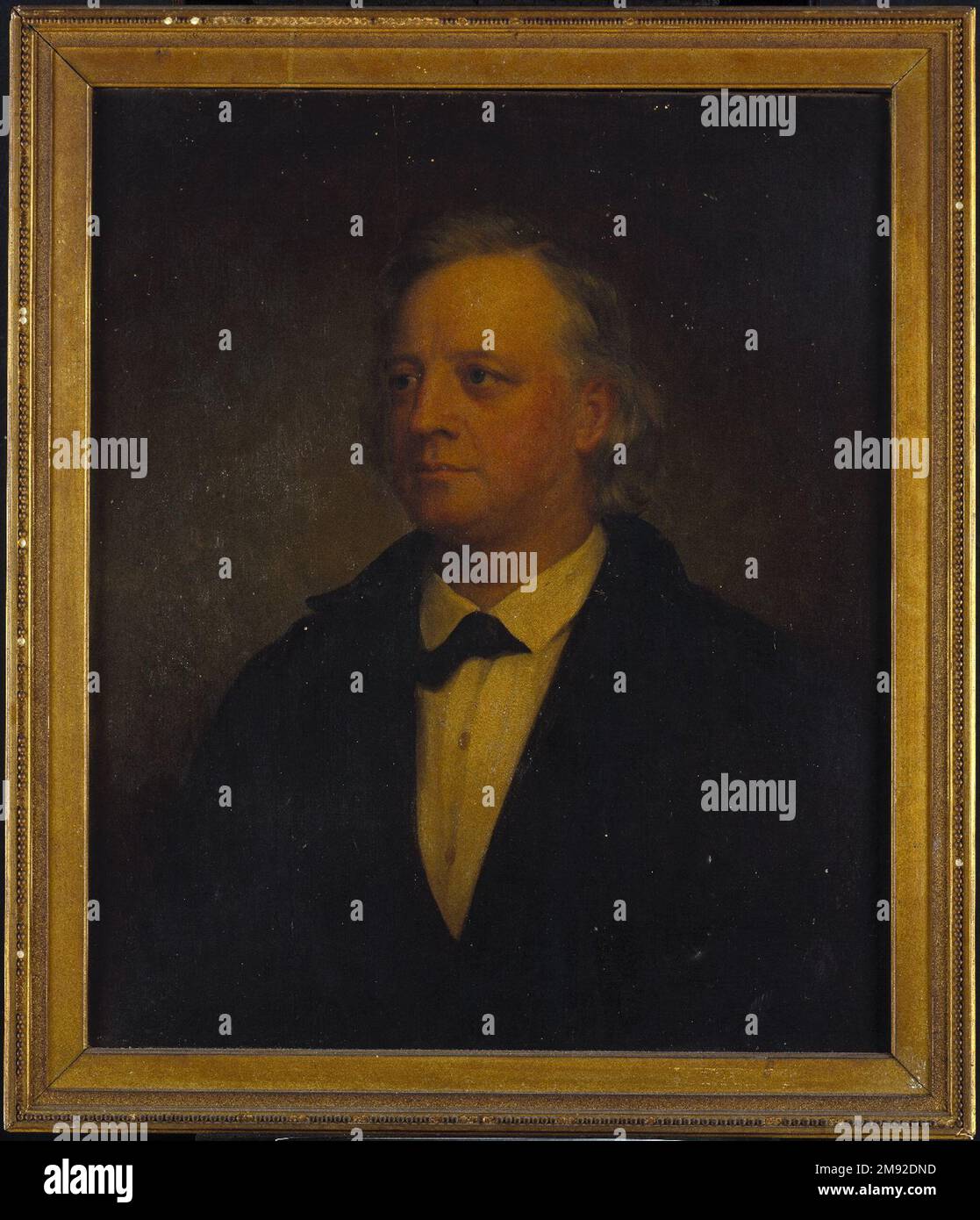 Henry Ward Beecher George Augustus Baker Jr (Americano, 1821-1880). Henry Ward Beecher, 1874. Olio su tela, 30 1/8 x 25 1/8in. (76,5 x 63,8cm). Henry Ward Beecher, il pastore teatrale congregazionalista della Chiesa di Plymouth di Brooklyn e un potente oratore antiservellimento (e il fratello di Hamet Beecher Stowe, autore dello zio Tom's Cabin), È stato criticato dagli storici moderni per aver convinto un ampio pubblico nazionale che l’abolizione dovrebbe essere gradualmente raggiunta attraverso la cristianizzazione degli schiavi afro-americani, nonostante la sua elusione di misure abolizioniste radicali, il suo nevertel oratorio Foto Stock