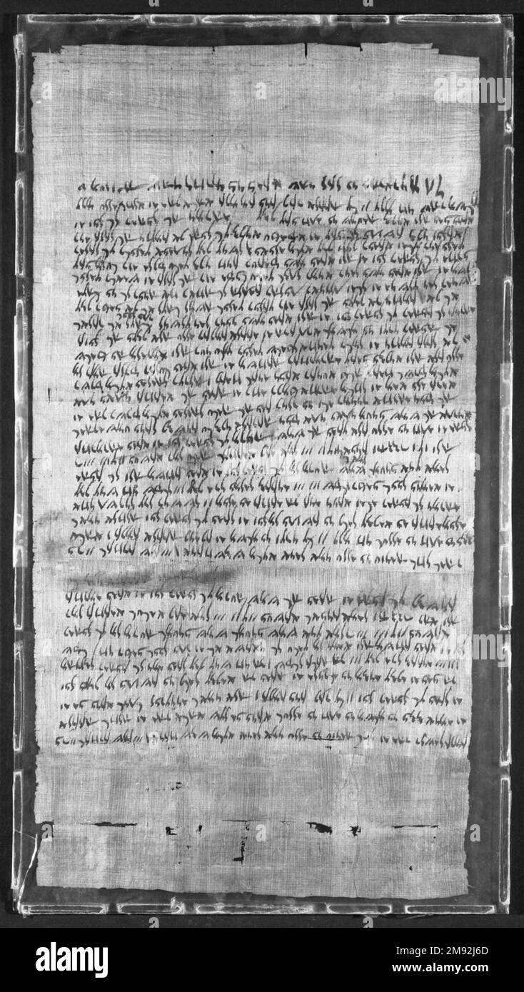 Vendita Casa Aramaic. Vendita di Casa, 12 dicembre 402 B.C.E. Papiro, inchiostro, fango, a: Scatola: 26 5/8 x 14 7/8 x 1 pollici (67,6 x 37,8 x 2,5 cm). Egiziano, Classico, Antica Arte Near Eastern 12 Dicembre 402 B.C.E. Foto Stock