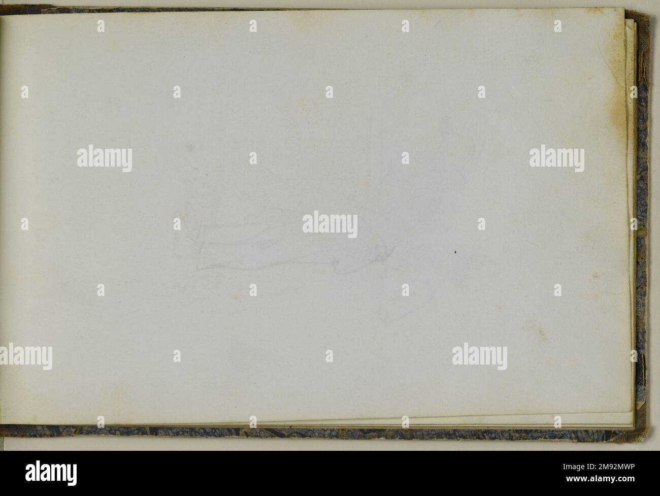 Libro di disegno Peter Frederick Rothermel (americano, 1817-1895). Schedario, 1857. Grafite con inchiostro e acquerello su crema, carta a trama leggera di peso medio, 5 11/16 x 8 5/8 x 3/8 pollici (14,4 x 21,9 x 1 cm). Questo quaderno di quarantadue pagine contiene disegni del pittore di storia Peter Frederick Rothermel di scene a Genazzano, Italia, a quaranta miglia ad est di Roma. Documentò l'architettura locale, la scultura, il paesaggio e le persone, includendo anche schizzi per argomenti narrativi. I costumi e la vita quotidiana dei cittadini sono catturati in diversi studi di figure abili, tra cui t Foto Stock