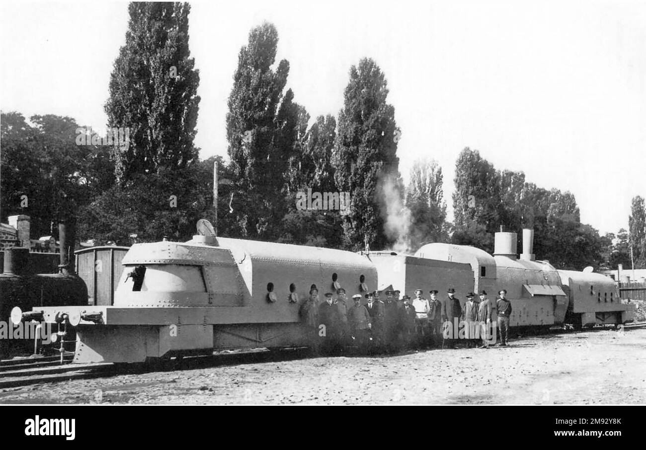 Treno blindato Hunhuz a Kiev ca. 1 settembre 1915 Foto Stock