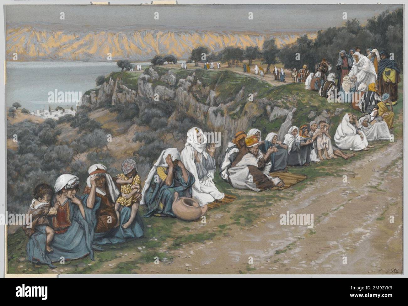 I malati in attesa del passaggio di Gesù (Les malades attendente le passage de Jésus) James Tissot (francese, 1836-1902). I malati in attesa del passaggio di Gesù (Les malades attendente le passage de Jésus), 1886-1894. Acquerello opaco su grafite su carta in wove grigia, immagine: 6 3/8 x 9 5/16 pollici (16,2 x 23,7 cm). Arte europea 1886-1894 Foto Stock I malati in attesa del passaggio di Gesù (Les malades attendente le passage de Jésus) James Tissot (francese, 1836-1902). I malati in attesa del passaggio di Gesù (Les malades attendente le passage de Jésus), 1886-1894. Acquerello opaco su grafite su carta in wove grigia, immagine: 6 3/8 x 9 5/16 pollici (16,2 x 23,7 cm). Arte europea 1886-1894 Foto Stock