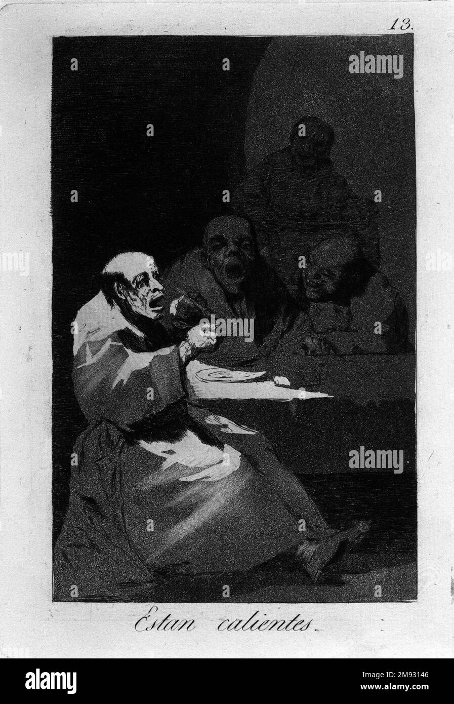 Sono caldi (estan calientes) Francisco de Goya y Lucientes (spagnolo, 1746-1828). Sono caldi (estan calientes), 1797-1798. Incisione e acquatinta su carta posata, foglio: 11 13/16 x 7 15/16 poll. (30 x 20,2 cm). Arte europea 1797-1798 Foto Stock