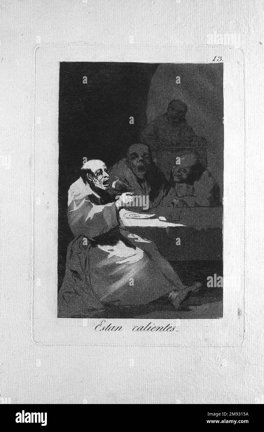 Sono caldi (estan calientes) Francisco de Goya y Lucientes (spagnolo, 1746-1828). Sono caldi (estan calientes), 1797-1798. Incisione e acquatinta su carta posata, foglio: 11 13/16 x 7 15/16 poll. (30 x 20,2 cm). Arte europea 1797-1798 Foto Stock