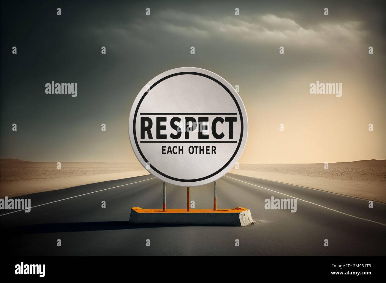 RESPECT - messaggio segnali stradali Foto Stock