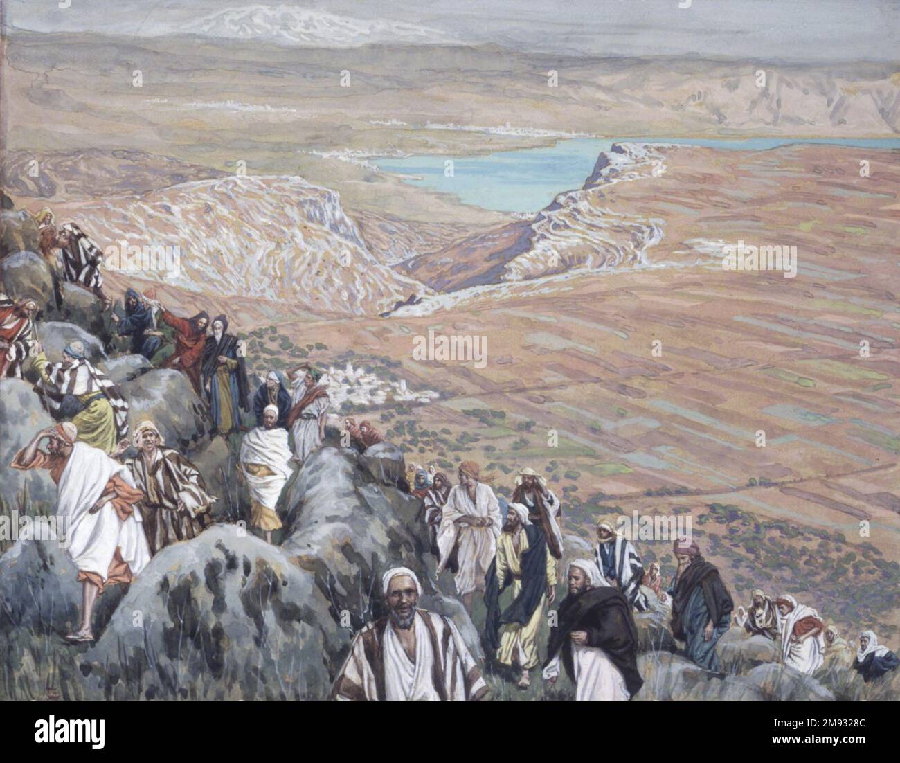 La gente cerca Gesù per renderlo Re (su cherche Jésus pour le faire roi) James Tissot (francese, 1836-1902). La gente cerca Gesù per renderlo Re (su cherche Jésus pour le faire roi), 1886-1896. Acquerello opaco su grafite su carta in wove grigia, immagine: 7 5/16 x 9 3/8 pollici (18,6 x 23,8 cm). Arte europea 1886-1896 Foto Stock La gente cerca Gesù per renderlo Re (su cherche Jésus pour le faire roi) James Tissot (francese, 1836-1902). La gente cerca Gesù per renderlo Re (su cherche Jésus pour le faire roi), 1886-1896. Acquerello opaco su grafite su carta in wove grigia, immagine: 7 5/16 x 9 3/8 pollici (18,6 x 23,8 cm). Arte europea 1886-1896 Foto Stock