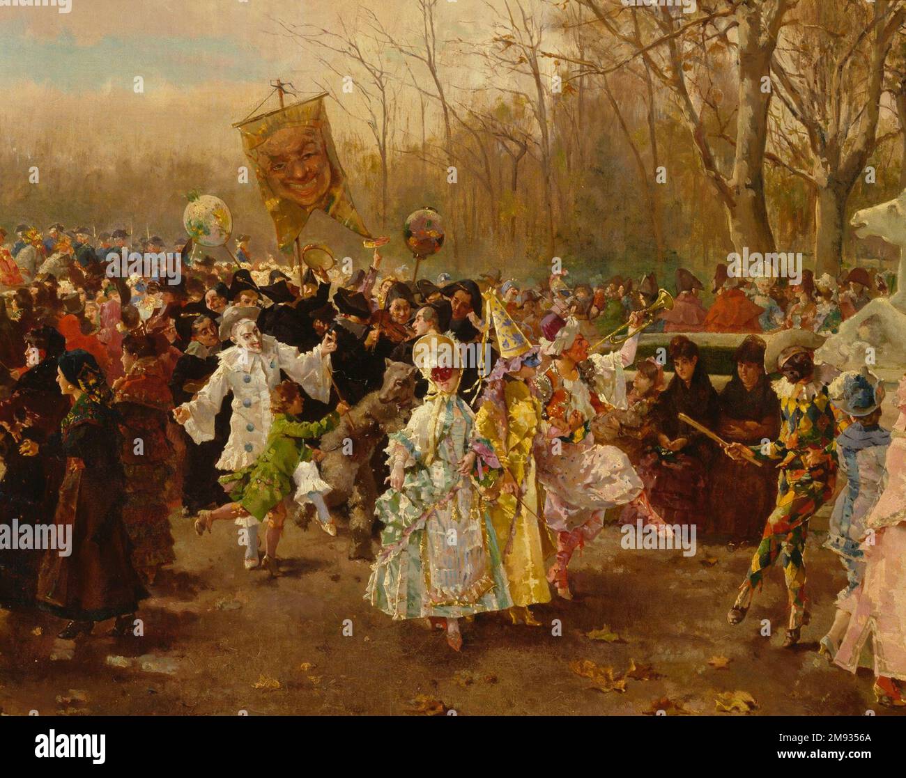 Il Carnevale Luis Alvarez Catalá (spagnolo, 1836-1901). Il Carnevale, 1886. Olio su lino, 20 3/4 x 40 3/8 poll. (52,7 x 102,6 cm). Arte europea 1886 Foto Stock