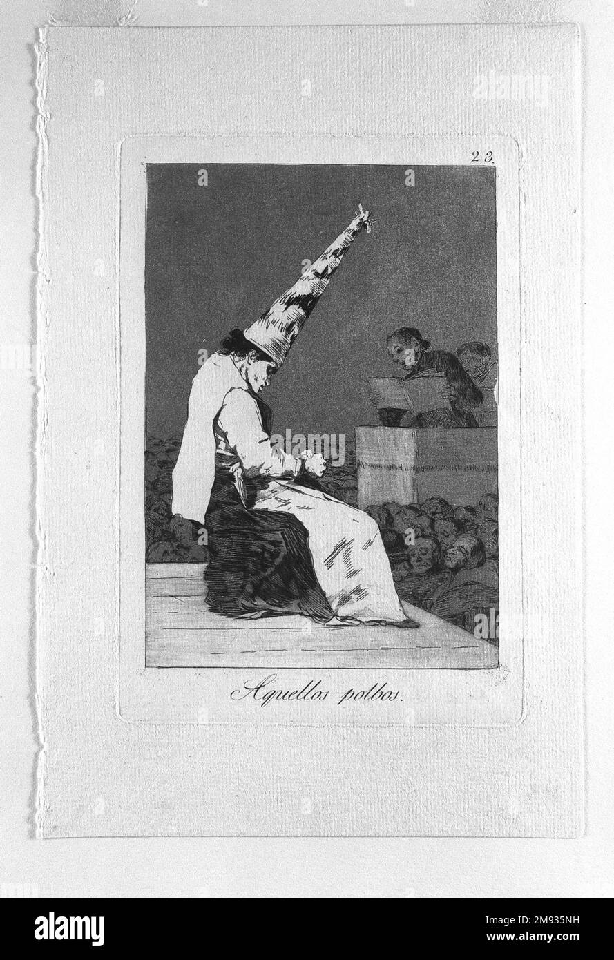 Quelle macchie di polvere (Aquellos Polbos) Francisco de Goya y Lucientes (spagnolo, 1746-1828). Quelle macchie di polvere (Aquellos Pollos), 1797-1798. Incisione e acquatinta su carta posata, foglio: 11 13/16 x 7 15/16 poll. (30 x 20,2 cm). Arte europea 1797-1798 Foto Stock