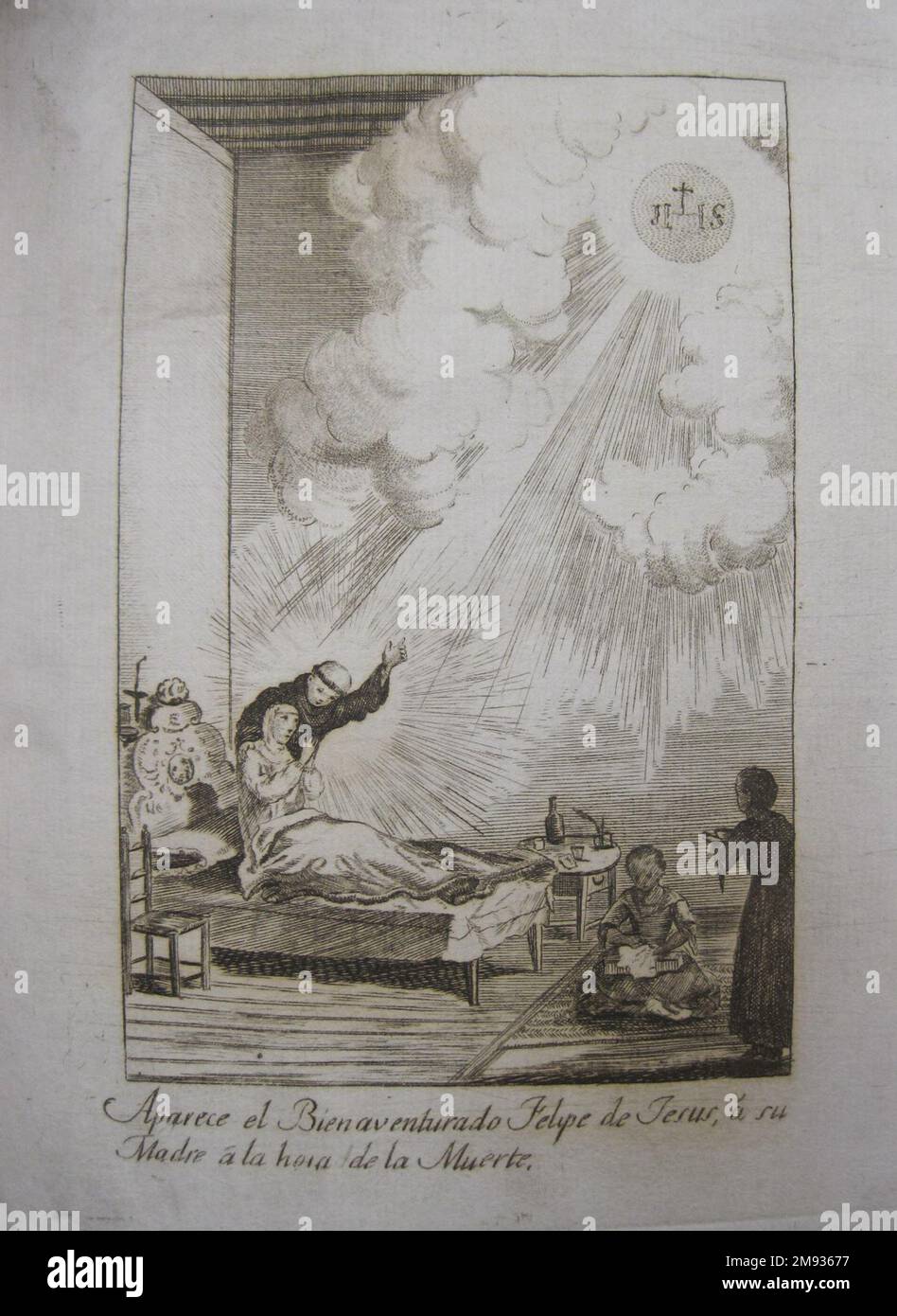 Vita di San Filippo di Gesù (Vida de San Felipe de Jesus) José Montes de Oca (messicano, attivo ca. 1788-1820). Vita di San Filippo di Gesù (Vida de San Felipe de Jesus), 1801. Stampe incise su carta bianca antica, rilegatura moderna, formato copertina: 9 1/8 x 6 7/16 cm (23,2 x 16,4 cm). Questi tre oggetti raccontano la storia del patriottismo creolo degli inizi del diciannovesimo secolo del Messico. Il movimento per l'indipendenza messicano fu alimentato da Creoles, che spesso si negò una voce nel governo coloniale. L'atto di indipendenza del 1821 formalizzò l'indipendenza che era stata dichiarata nel 1810 e fu firmata da m. Foto Stock