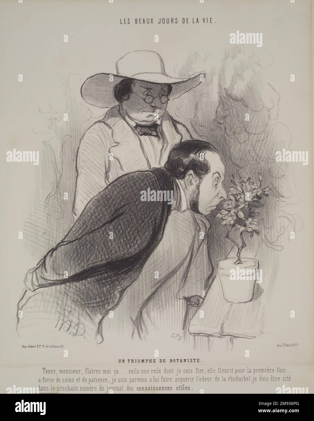 Il Trionfo del botanico (un Triomphe de botaniste) Honoré Daumier (francese, 1808-1879). , 20 ottobre 1844. Litografia su carta con spostamento, 13 1/2 x 10 1/16 pollici (34,3 x 25,6 cm). Arte europea 20 ottobre 1844 Foto Stock