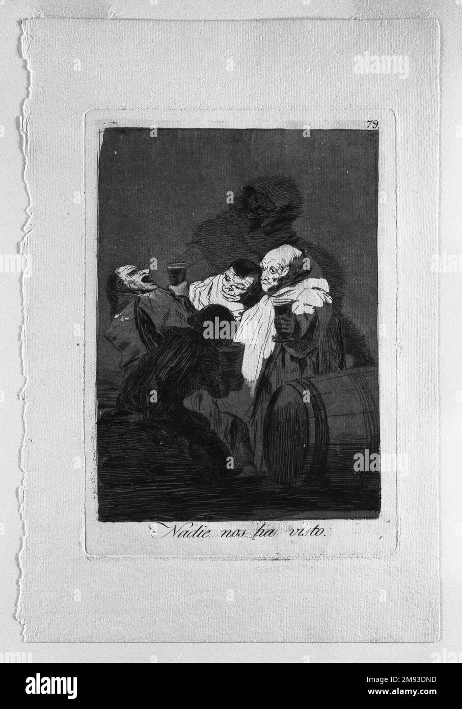 Nessuno ci ha visto (Nadie nos ha visto) Francisco de Goya y Lucientes (spagnolo, 1746-1828). Nessuno ci ha visti (Nadie nos ha visto), 1797-1798. Incisione e acquatinta su carta posata, foglio: 11 7/8 x 8 poll. (30,2 x 20,3 cm). Arte europea 1797-1798 Foto Stock