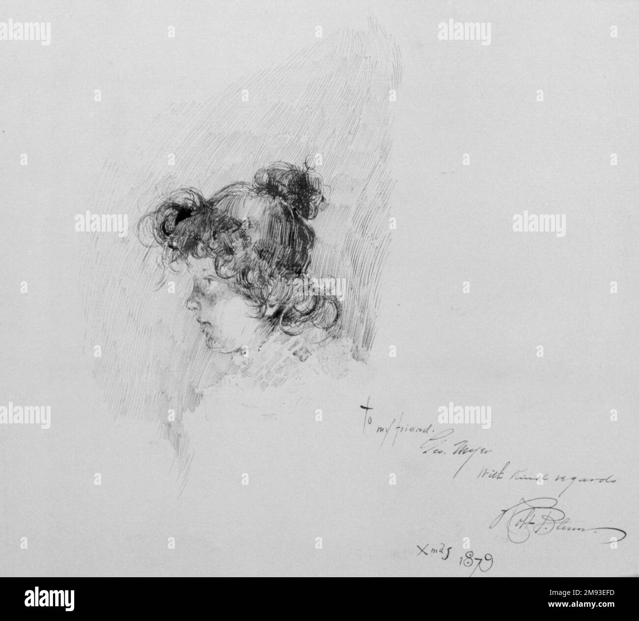 Modello Robert Frederick Blum (americano, 1857-1903). Modello, 1879. Penna e inchiostro su carta, foglio: 9 1/16 x 10 pollici (23 x 25,4 cm). Arte americana 1879 Foto Stock