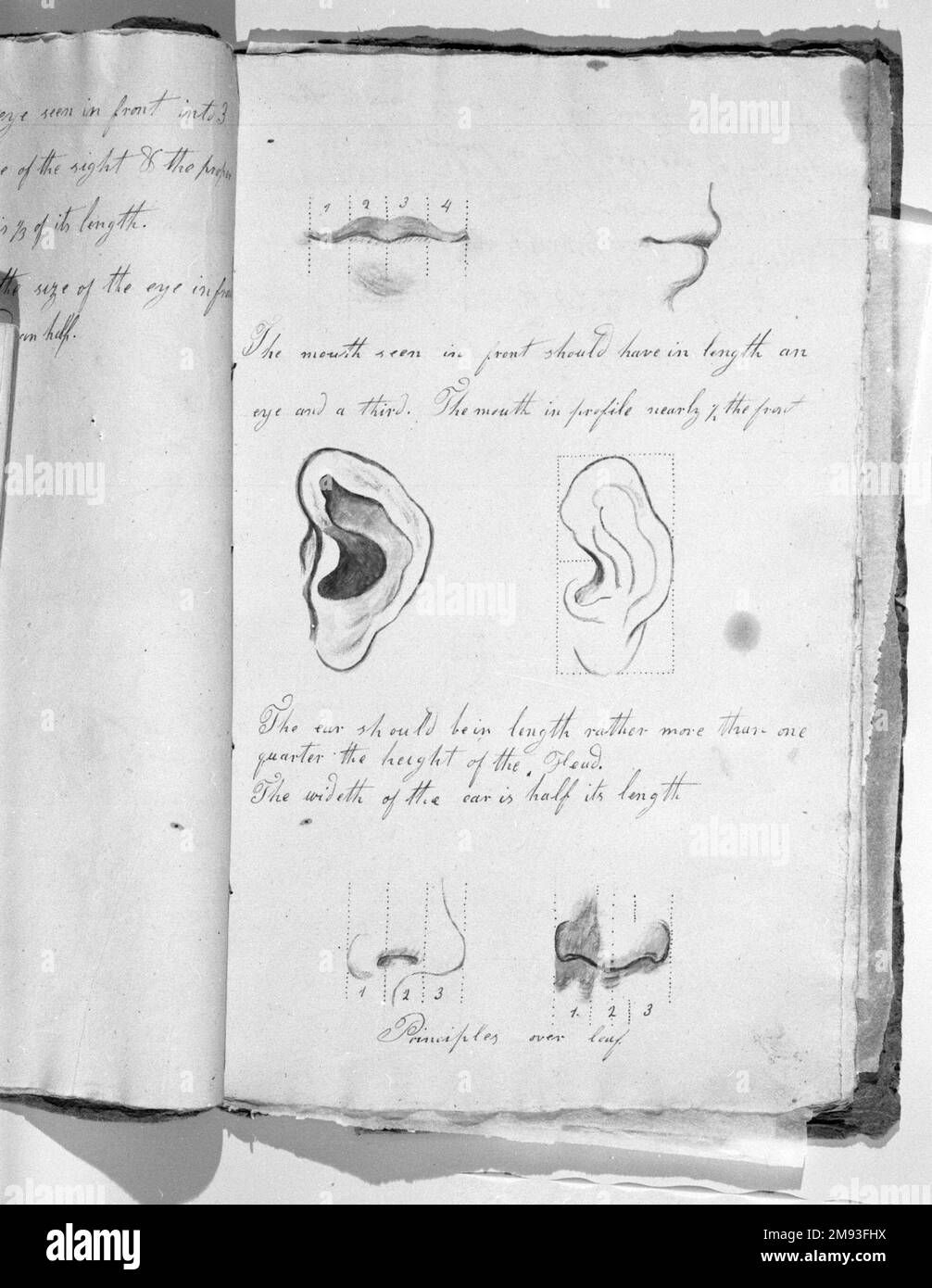 Sketchbook Jefferson Gauntt (americano, 1805-1864). Schedario, 1822. Grafite, matita rossa, inchiostro e acquerello su carta, 14 x 8 7/8 x 3/16 pollici (35,6 x 22,5 x 0,5 cm). Arte americana 1822 Foto Stock