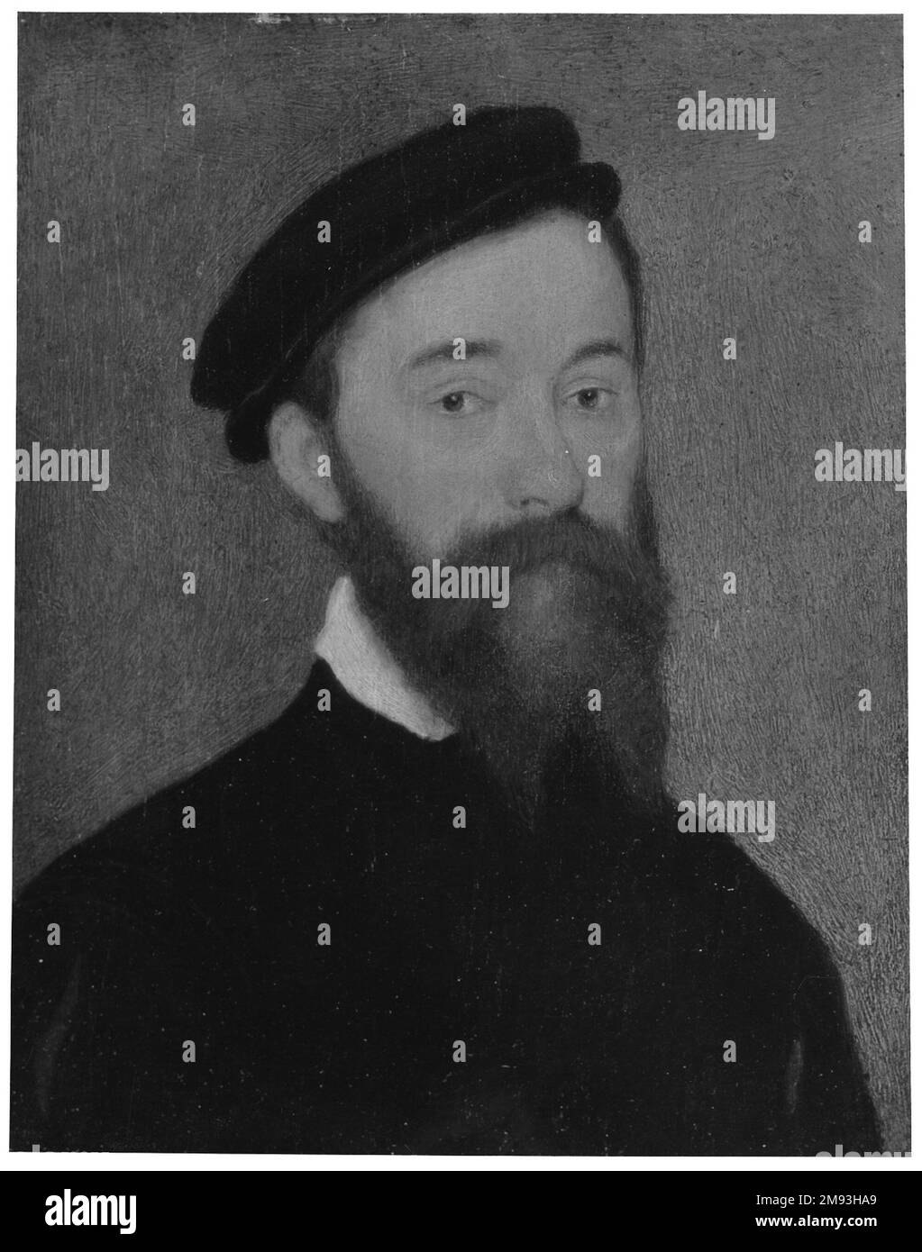Ritratto di un uomo con la barba bruna Corneille de Lyon (olandese,1500/10-1575, attivo in Francia). Ritratto di un uomo con barba bruna, ca. 1545-1555. Tempera su pannello, 7 3/4 x 6 3/8 poll. (19,7 x 16,2 cm). Arte europea ca. 1545-1555 Foto Stock
