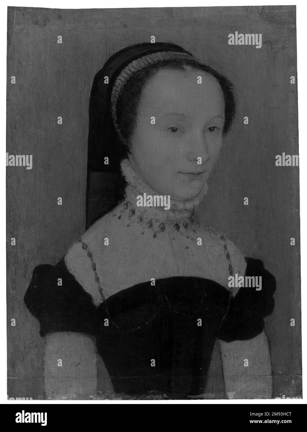 Ritratto di una signora Corneille de Lyon (olandese,1500/10-1575, attivo in Francia). Ritratto di una Signora, 1553-1557. Tempera su pannello, 7 1/2 x 5 3/4 poll. (19,1 x 14,6 cm). Arte europea 1553-1557 Foto Stock