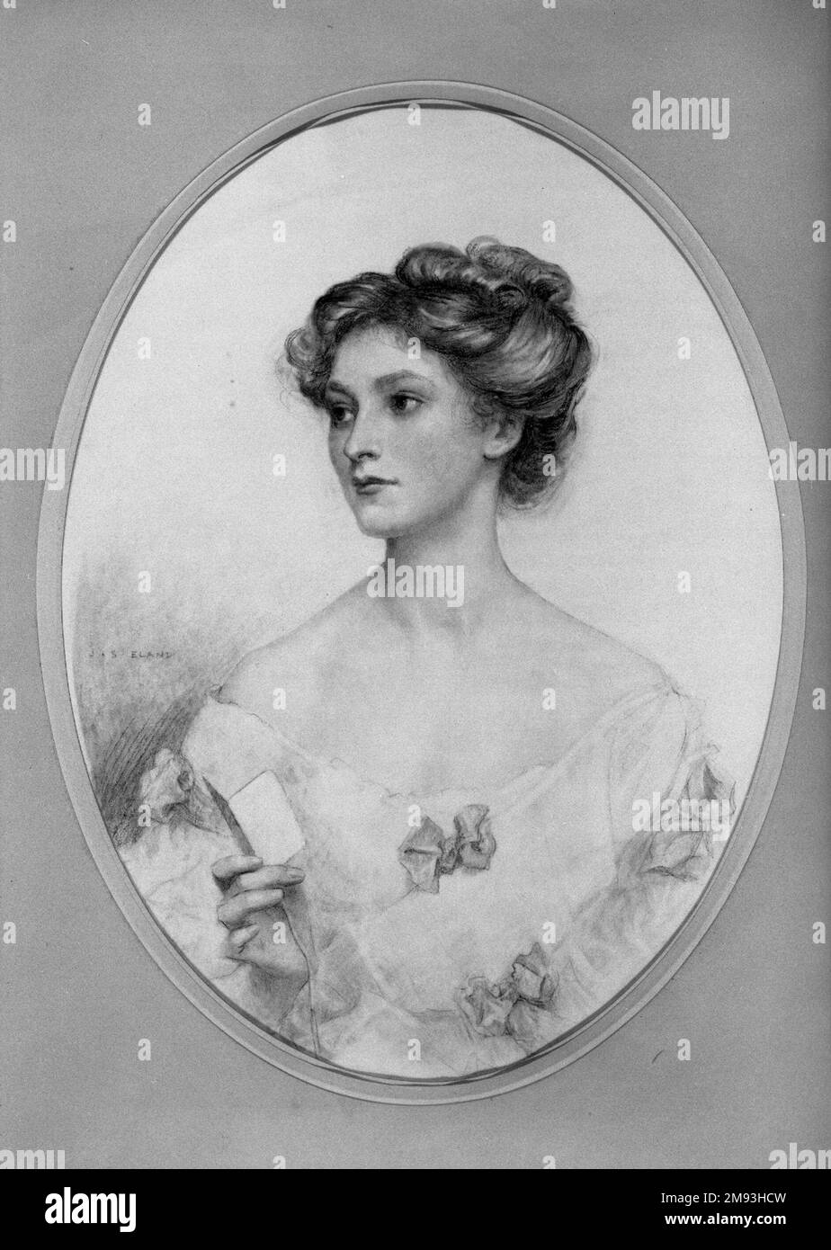 Ritratto di una signora John Shenton Eland (inglese, 1872-1933).. Pastello, 14 3/4 x 10 13/16 poll. (37,5 x 27,5 cm). Arte europea Foto Stock