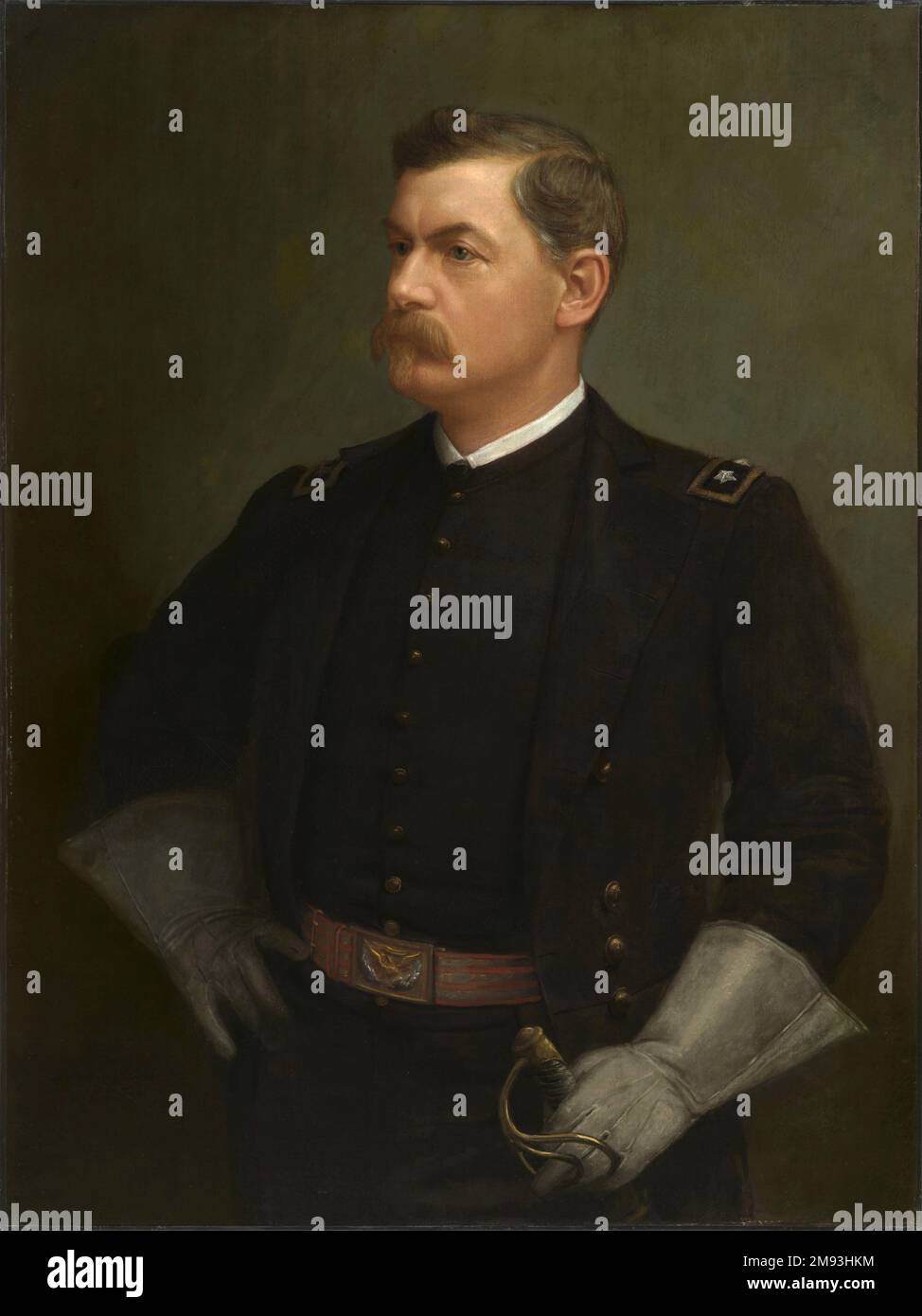 Un ritratto di George McClellan dipinto da Julien Scott. Il generale maggiore George B. McClellan comandò l'esercito del Potomac oltre a servire come generale comandante dell'esercito degli Stati Uniti durante la guerra civile americana Foto Stock