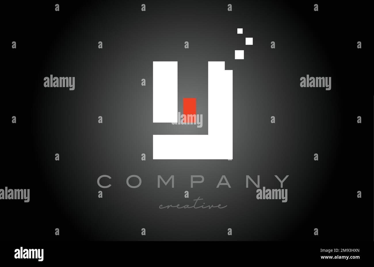 Disegno icona del logo lettera dell'alfabeto a Y punti. Modello di progettazione per aziende o aziende in bianco e nero e rosso Illustrazione Vettoriale
