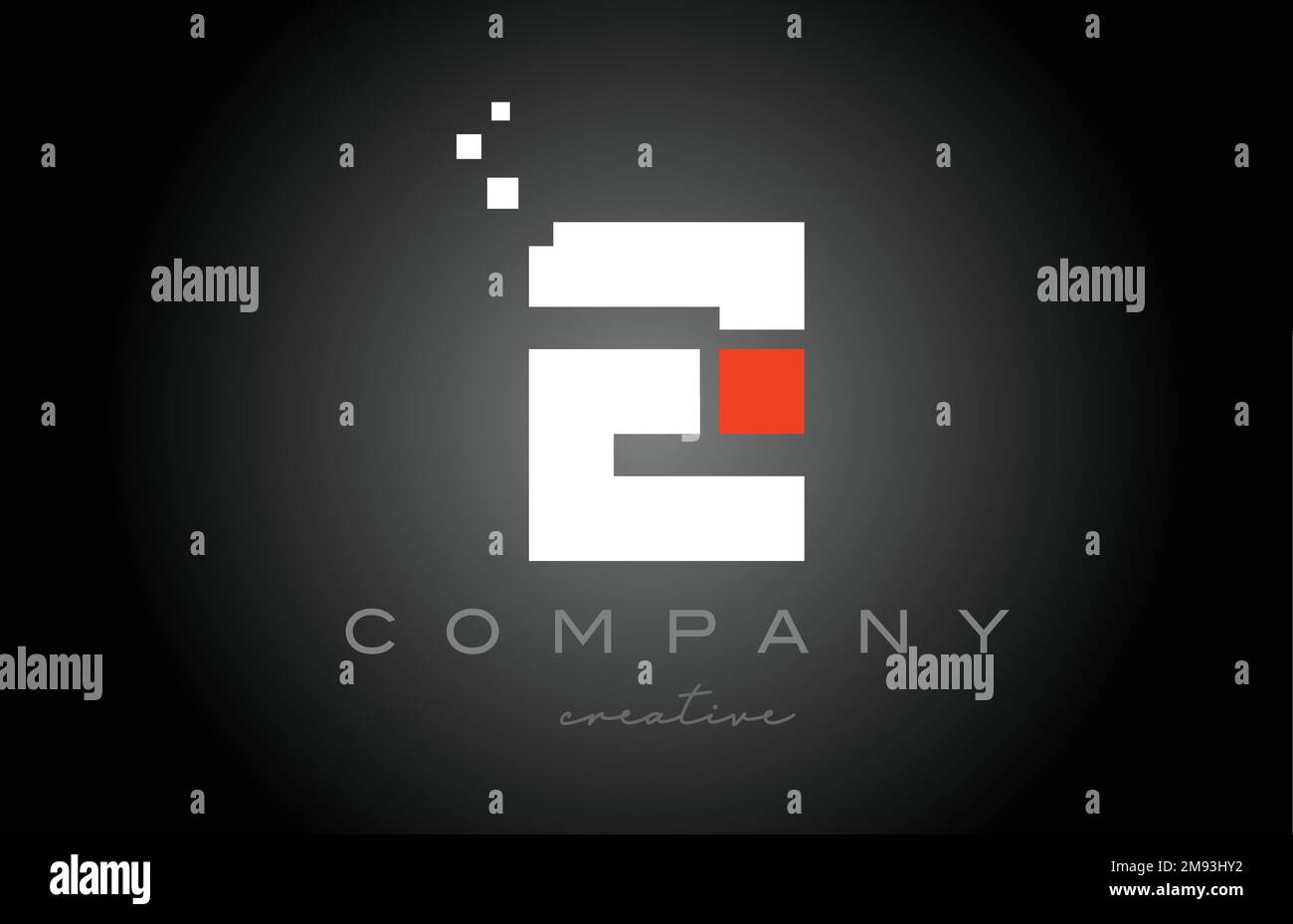 Disegno dell'icona con il logo lettera dell'alfabeto a punti Z. Modello di progettazione per aziende o aziende in bianco e nero e rosso Illustrazione Vettoriale