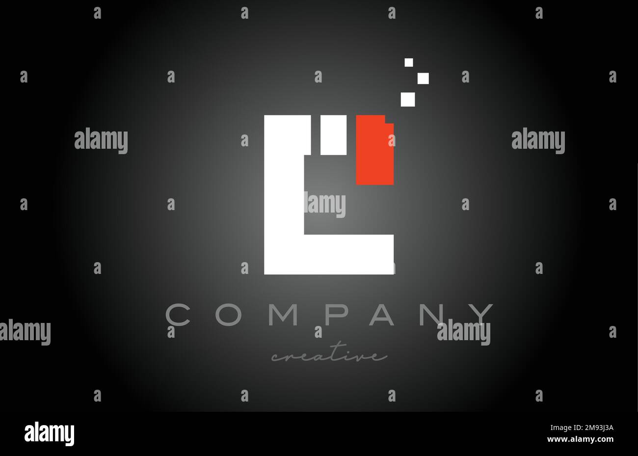 C puntini lettera lettera lettera logo icona disegno. Modello di progettazione per aziende o aziende in bianco e nero e rosso Illustrazione Vettoriale