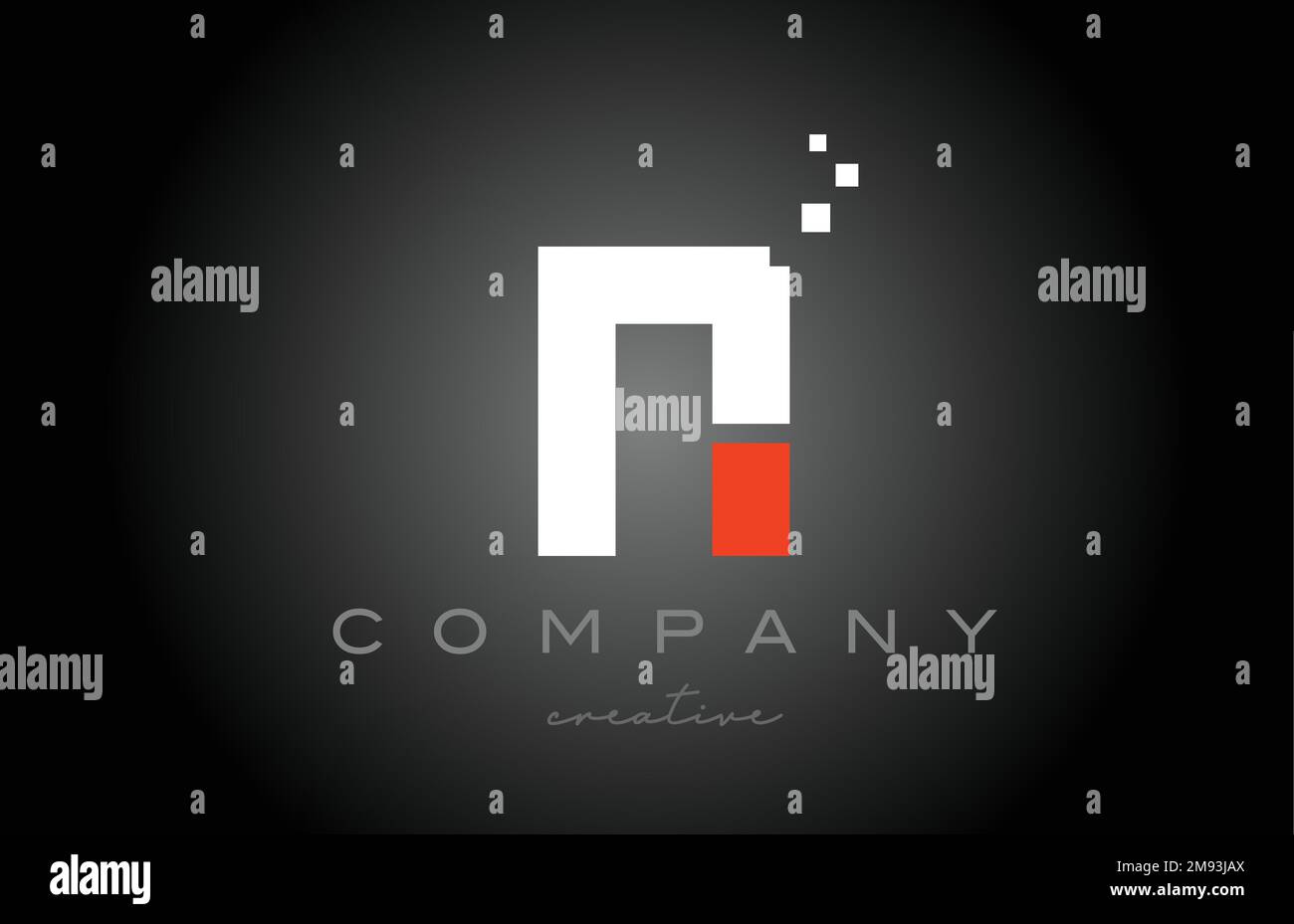 Icona con il logo lettera a N punti. Modello di progettazione per aziende o aziende in bianco e nero e rosso Illustrazione Vettoriale