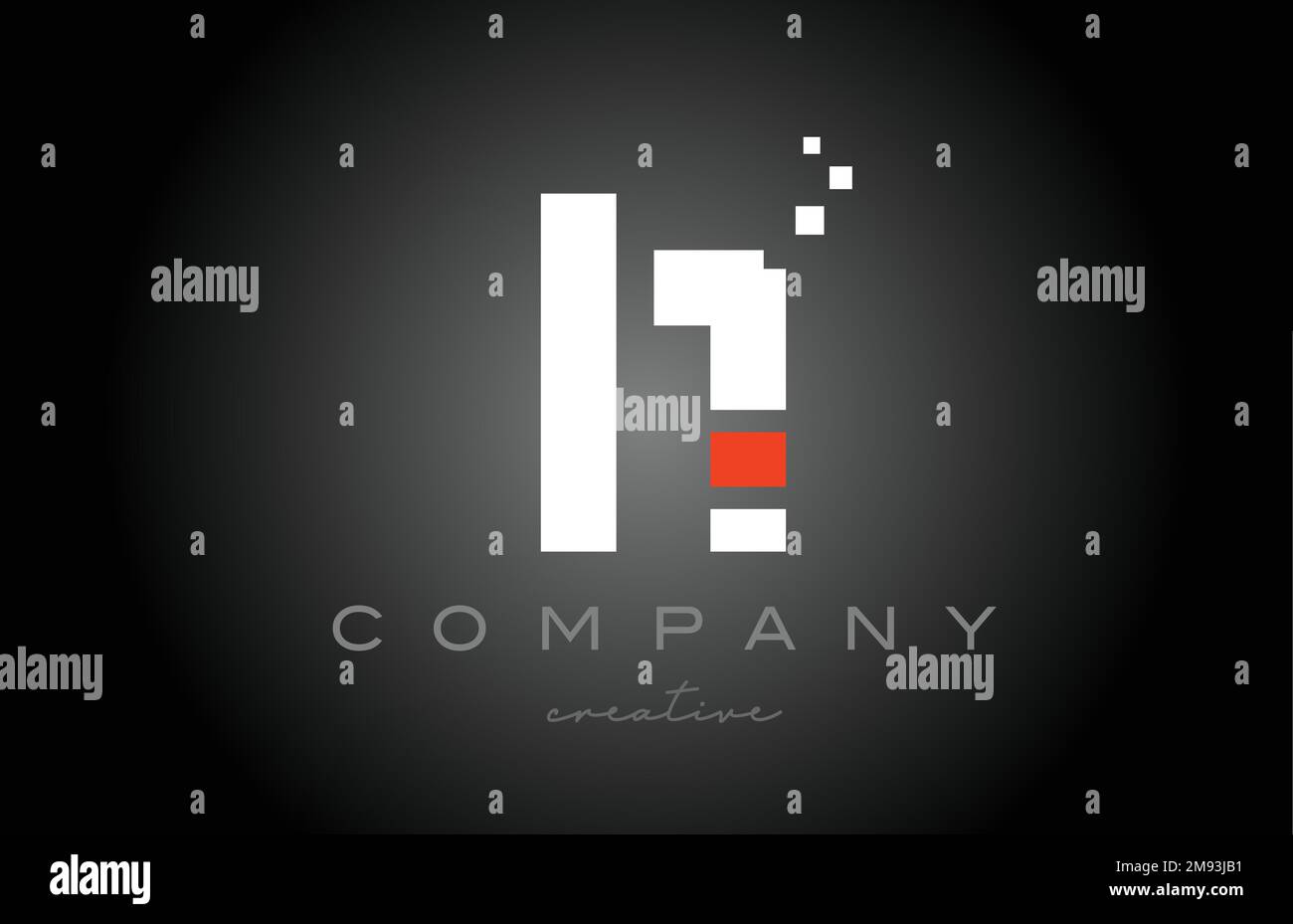 Disegno dell'icona del logo lettera dell'alfabeto a punti H. Modello di progettazione per aziende o aziende in bianco e nero e rosso Illustrazione Vettoriale