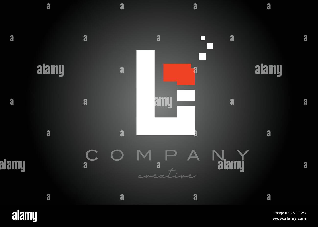 Disegno dell'icona del logo della lettera dell'alfabeto B puntini. Modello di progettazione per aziende o aziende in bianco e nero e rosso Illustrazione Vettoriale