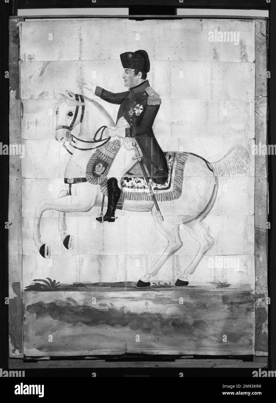 Napoleone e Giuseppe Sconosciuto. Napoleone e Josephine. Acquerello su carta, cornice dorata, 13 3/4 x 9 3/4 pollici (34,9 x 24,8 cm). Arte europea Foto Stock