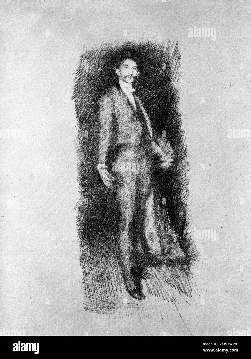 Conte Robert De Montesquiou, numero due James Abbott McNeill Whistler (americano, 1834-1903). Conte Robert De Montesquiou, numero due, 1895. Litografia, 14 3/8 x 10 3/16 poll. (36,5 x 25,9 cm). Arte americana 1895 Foto Stock