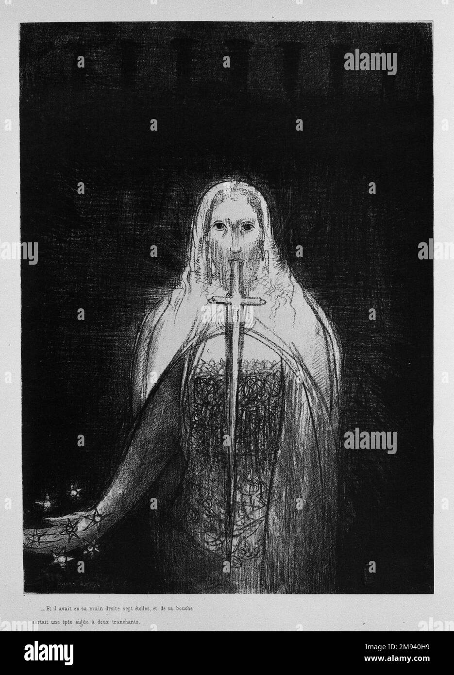 Apocalypse de Saint-Jean Odilon Redon (francese, 1840-1916). Apocalypse de Saint-Jean, 1899. Litografia su carta cinese, 11 1/2 x 8 1/4 pollici (29,2 x 20,9 cm). Arte europea 1899 Foto Stock