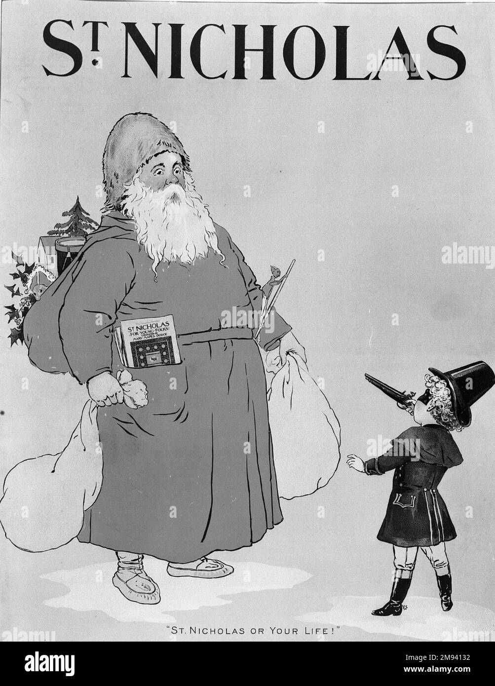 St Nicholas Poster Sconosciuto. St Nicholas Poster, ca. 1895. Litografia su carta, foglio: 20 15/16 x 14 9/16 pollici (53,2 x 37 cm). Arte americana ca. 1895 Foto Stock