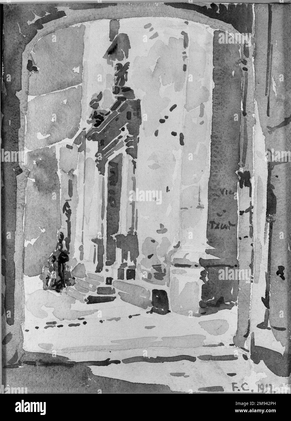 Porta della Cattedrale Frederic Crownscudo (americano, 1845-1918). Porta della Cattedrale. Acquerello, 14 5/8 x 11 poll. (37,1 x 27,9 cm). Arte americana Foto Stock