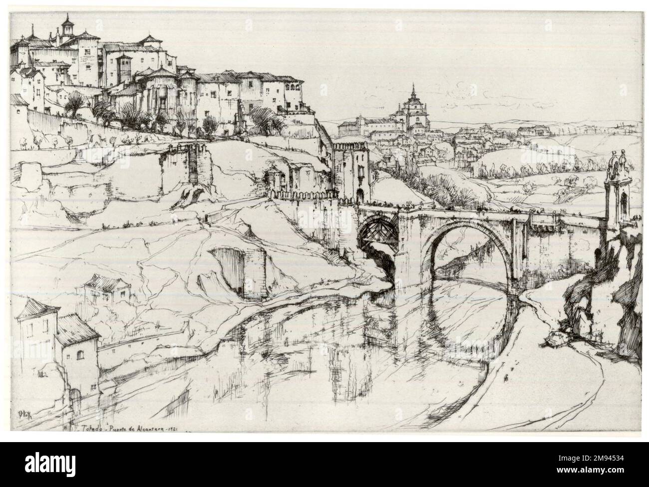 Toledo, Puente de Alcantara Ernest David Roth (americano, 1879-1964). , 1921. Incisione su carta giapponese, immagine: 9 7/16 x 14 3/8 pollici (24 x 36,5 cm). Arte americana 1921 Foto Stock Toledo, Puente de Alcantara Ernest David Roth (americano, 1879-1964). , 1921. Incisione su carta giapponese, immagine: 9 7/16 x 14 3/8 pollici (24 x 36,5 cm). Arte americana 1921 Foto Stock