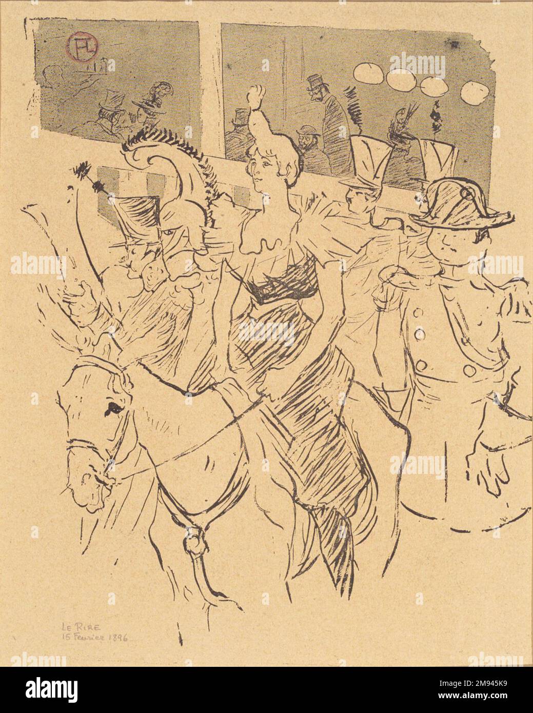 Entree de Cha-u-Kao, da la Rire Henri de Toulouse-Lautrec (francese, 1864-1901). , 15 febbraio 1896. Fotolitografia su carta da giornale, 9 1/16 x 7 5/8 poll. (23,0 x 19,4 cm). Arte europea 15 febbraio 1896 Foto Stock