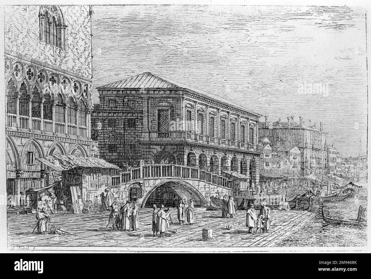 Le Preson V. (in alto) e le Procuratie Niove e S. Ziminian V. (in basso) canale Giovanni Antonio, detto Canaletto (italiano, veneziano, 1697-1768). Le Preson V. (in alto) e le Procuratie Niove e S. Ziminian V. (in basso). Incisione (ripe), foglio: 15 3/16 x 10 9/16 poll. (38,6 x 26,8 cm). Arte europea Foto Stock