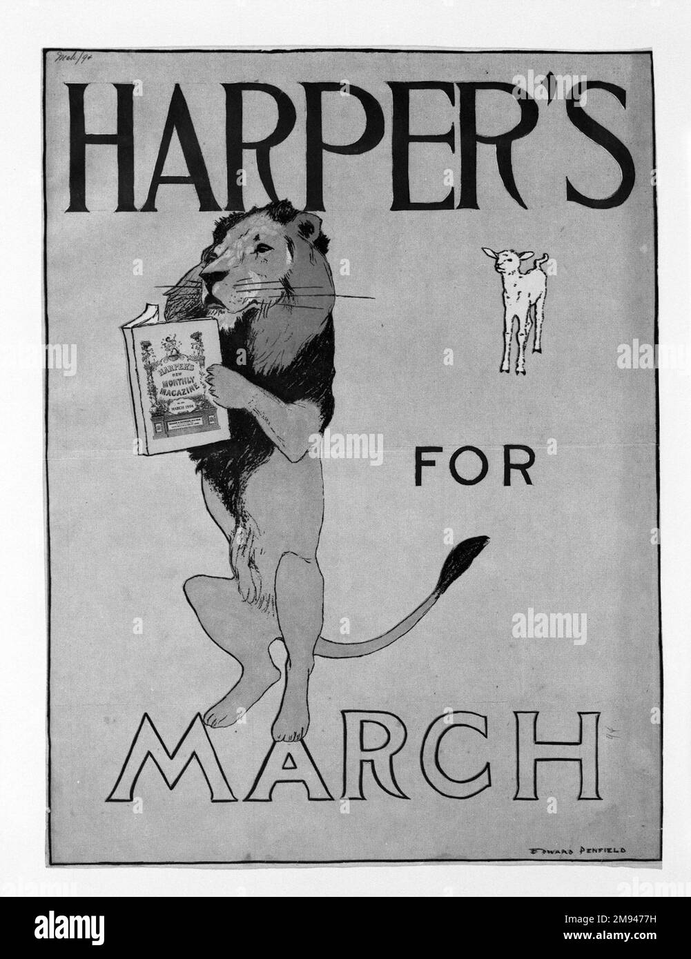 Harper's Poster - 1894 marzo Edward Penfield (americano, 1866-1925). Poster di Harper - 1894 marzo 1894. Litografia su carta ovata, foglio: 15 13/16 x 11 7/8 poll. (40,1 x 30,1 cm). Arte americana 1894 Foto Stock