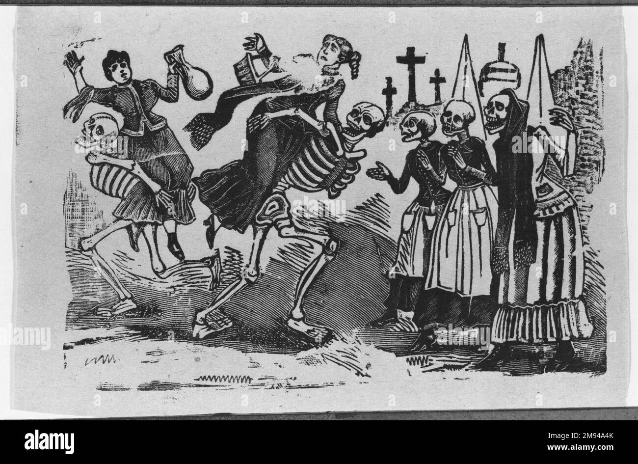 Calveras de Gatas y Garbandceras Jose Guadalupa Posada (messicano, 1852-1913). Calveras de Gatas y Garbandceras. Incisione in rilievo su metallo tipo, 4 1/2 x 7 poll. (11,4 x 17,8 cm). Arte delle Americhe Foto Stock