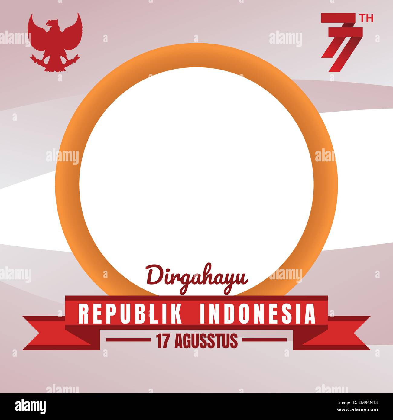Indonesia Independence Day Twibbon Concept - Social Media Post - Illustrazione vettoriale Illustrazione Vettoriale